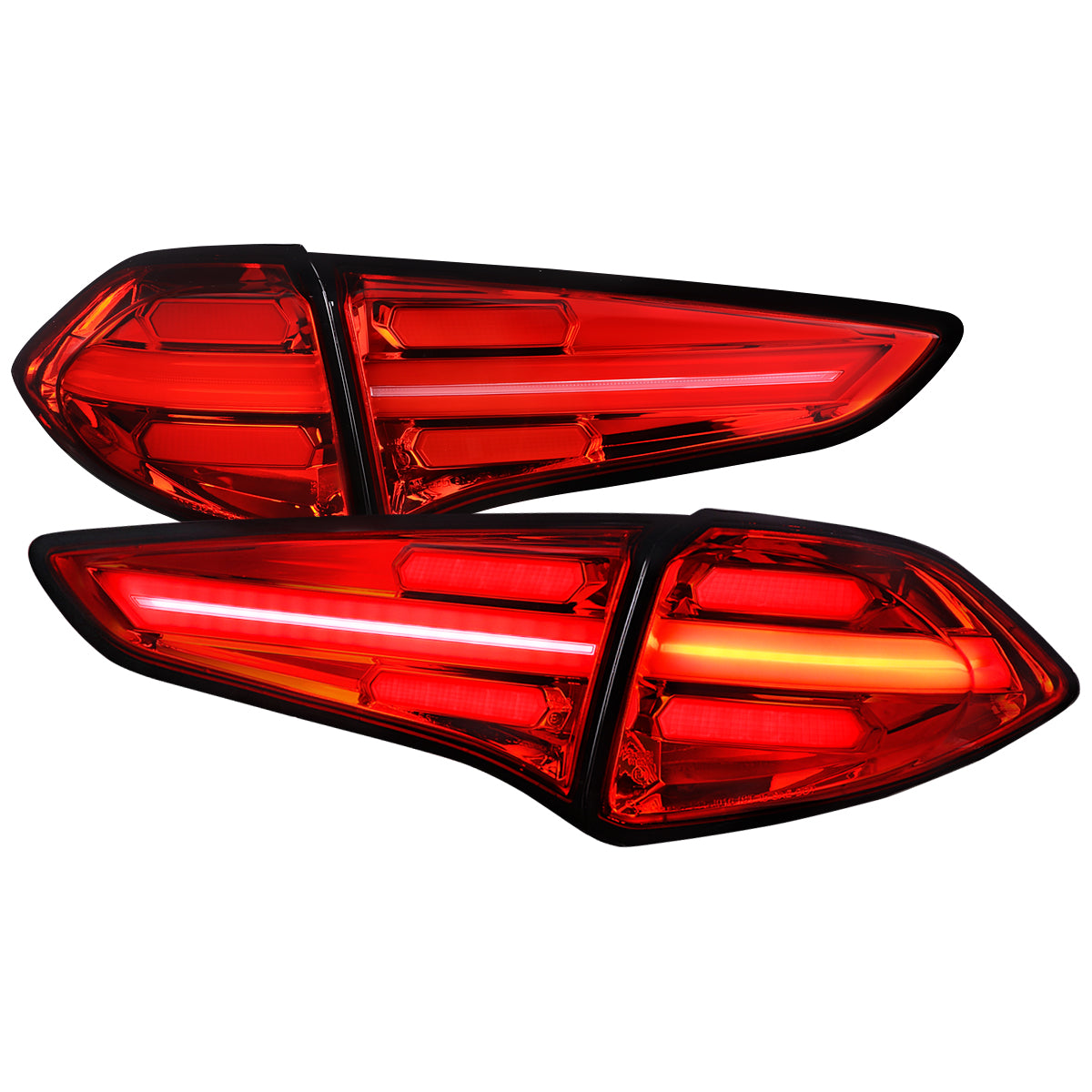 2016-2018 Hyundai Tucson LED Bar Tail Lights(Chrome Housing/Red Lens)