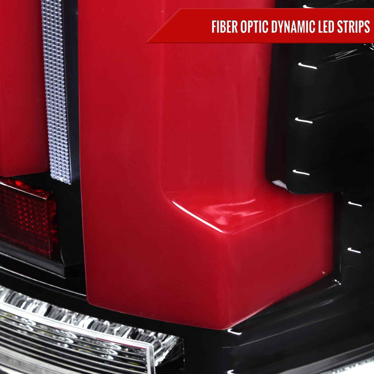 2007-2013 Toyota Tundra Sequential Red LED Bar Tail Lights (Glossy Black Housing/Clear Lens)