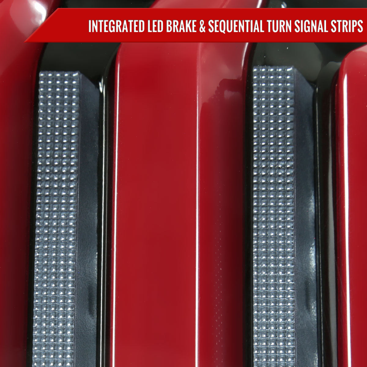 2007-2013 Toyota Tundra Sequential Red LED Bar Tail Lights (Glossy Black Housing/Clear Lens)