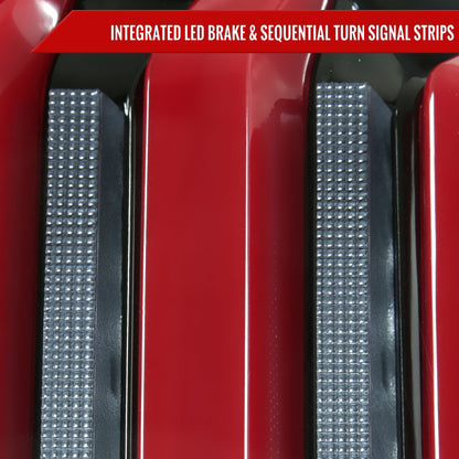 2007-2013 Toyota Tundra Sequential Red LED Bar Tail Lights (Glossy Black Housing/Clear Lens)