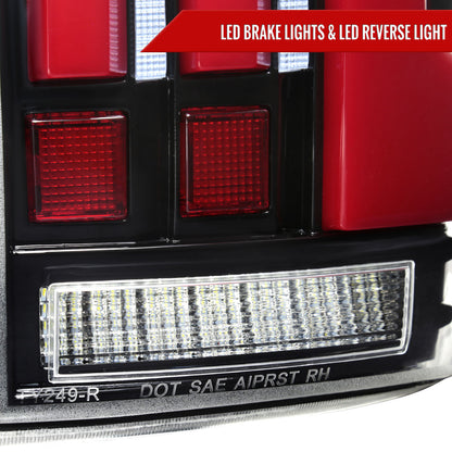 2007-2013 Toyota Tundra Sequential Red LED Bar Tail Lights (Glossy Black Housing/Clear Lens)