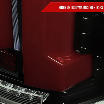 2007-2013 Toyota Tundra Sequential Red LED Bar Tail Lights (Glossy Black Housing/Smoked Lens)