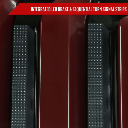 2007-2013 Toyota Tundra Sequential Red LED Bar Tail Lights (Glossy Black Housing/Smoked Lens)