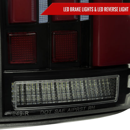 2007-2013 Toyota Tundra Sequential Red LED Bar Tail Lights (Glossy Black Housing/Smoked Lens)