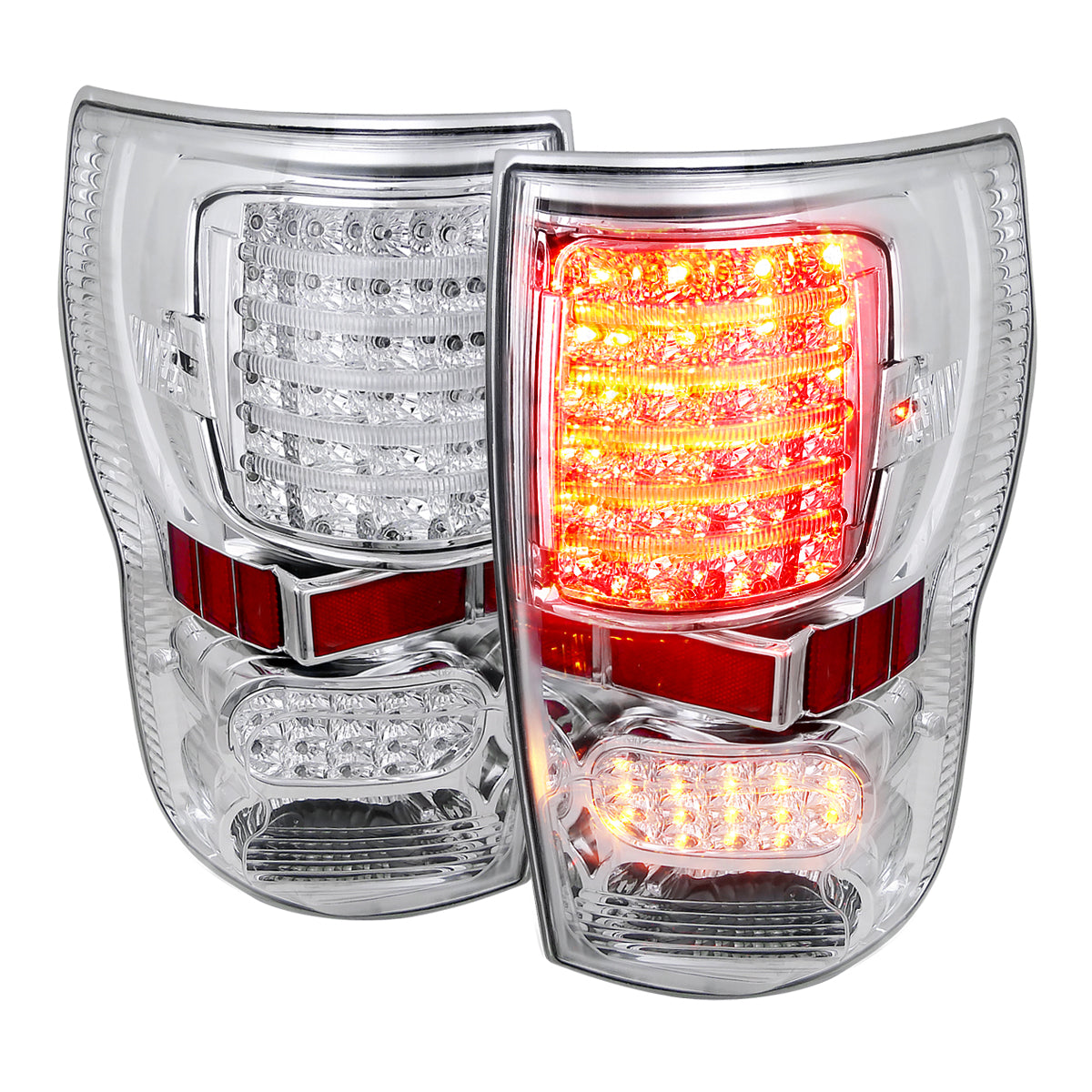 2007-2013 Toyota Tundra LED Tail Lights (Chrome Housing/Clear Lens)