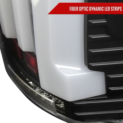 2007-2013 Toyota Tundra Sequential White LED Bar Tail Lights (Matte Black Housing/Clear Lens)