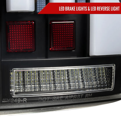2007-2013 Toyota Tundra Sequential White LED Bar Tail Lights (Matte Black Housing/Clear Lens)