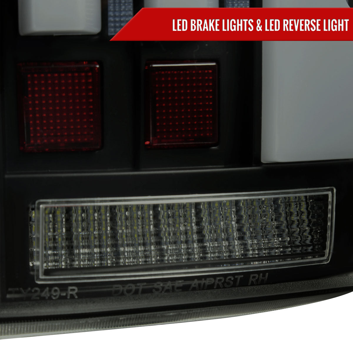 2007-2013 Toyota Tundra Sequential White LED Bar Tail Lights (Matte Black Housing/Smoked Lens)