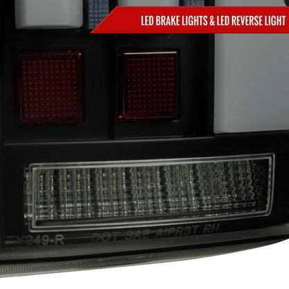 2007-2013 Toyota Tundra Sequential White LED Bar Tail Lights (Matte Black Housing/Smoked Lens)
