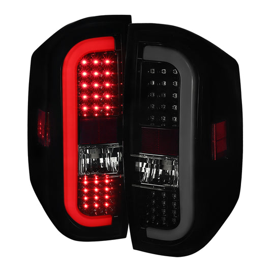 2014-2021 Toyota Tundra White Bar Sequential LED Tail Lights (Glossy Black Housing/Smoked Lens)