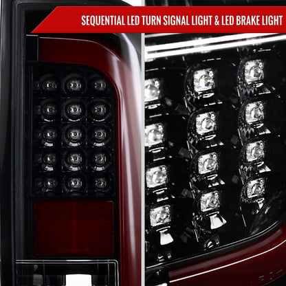 2014-2021 Toyota Tundra Sequential LED Tail Lights (Jet Black Housing/Clear Lens)