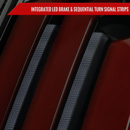 2014-2021 Toyota Tundra Facelift Style Full LED Tail Lights with Sequential Turn Signal (Jet Black Housing/Smoked Lens)