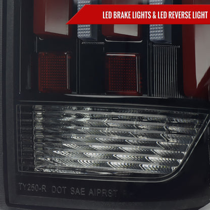 2014-2021 Toyota Tundra Facelift Style Full LED Tail Lights with Sequential Turn Signal (Jet Black Housing/Smoked Lens)