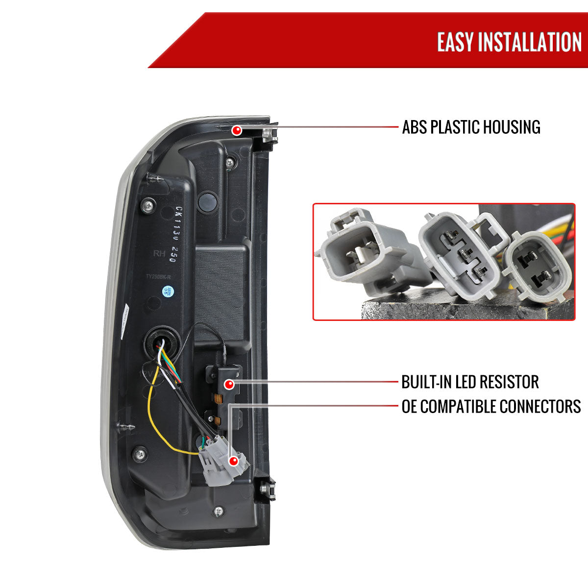 2014-2021 Toyota Tundra Facelift Style Full LED Tail Lights with Sequential Turn Signal (Jet Black Housing/Smoked Lens)