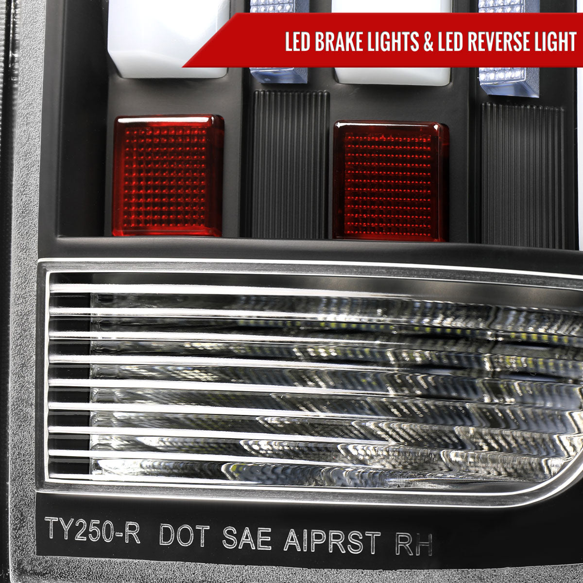 2014-2021 Toyota Tundra Facelift Style Full LED Tail Lights with Sequential Turn Signal (Matte Black Housing/Clear Lens)