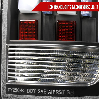 2014-2021 Toyota Tundra Facelift Style Full LED Tail Lights with Sequential Turn Signal (Matte Black Housing/Clear Lens)