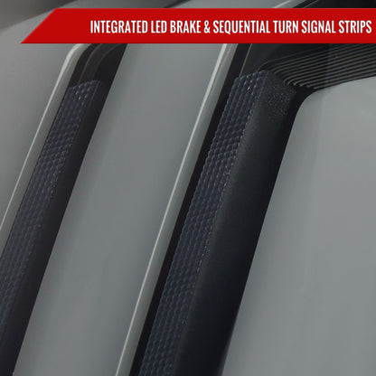 2014-2021 Toyota Tundra Facelift Style Full LED Tail Lights with Sequential Turn Signal (Matte Black Housing/Smoked Lens)