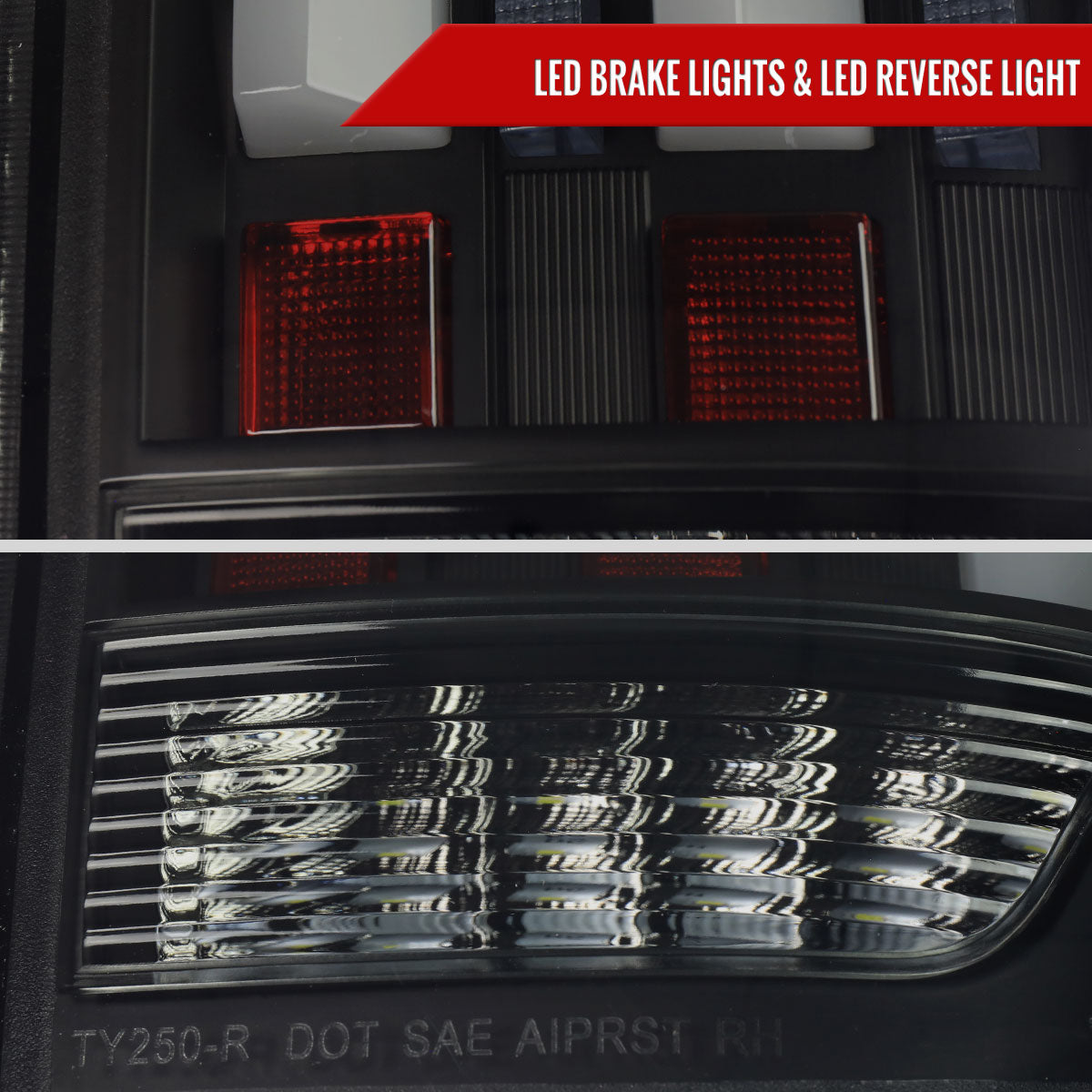 2014-2021 Toyota Tundra Facelift Style Full LED Tail Lights with Sequential Turn Signal (Matte Black Housing/Smoked Lens)