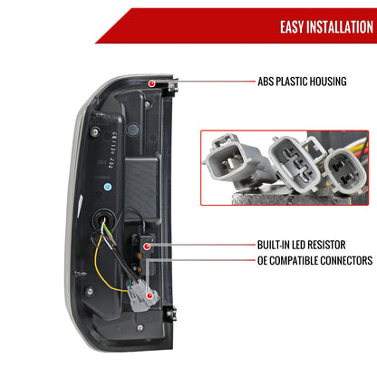 2014-2021 Toyota Tundra Facelift Style Full LED Tail Lights with Sequential Turn Signal (Matte Black Housing/Smoked Lens)