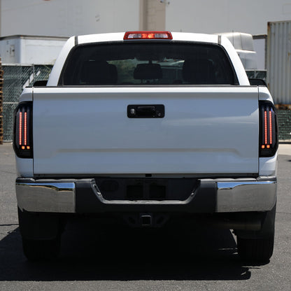 2014-2021 Toyota Tundra Facelift Style Full LED Tail Lights with Sequential Turn Signal (Matte Black Housing/Smoked Lens)