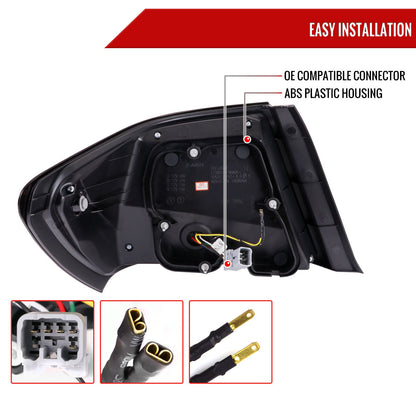2008-2014 Subaru Impreza WRX/STI LED Sequential Turn Signal Tail lights (Chrome Housing/Smoked Lens)