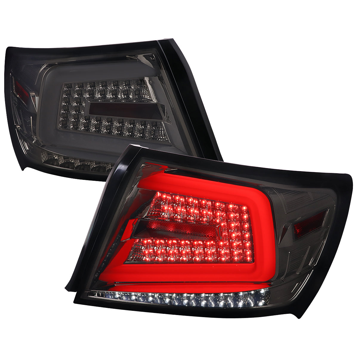 2008-2014 Subaru Impreza WRX/STI LED Sequential Turn Signal Tail lights (Chrome Housing/Smoked Lens)