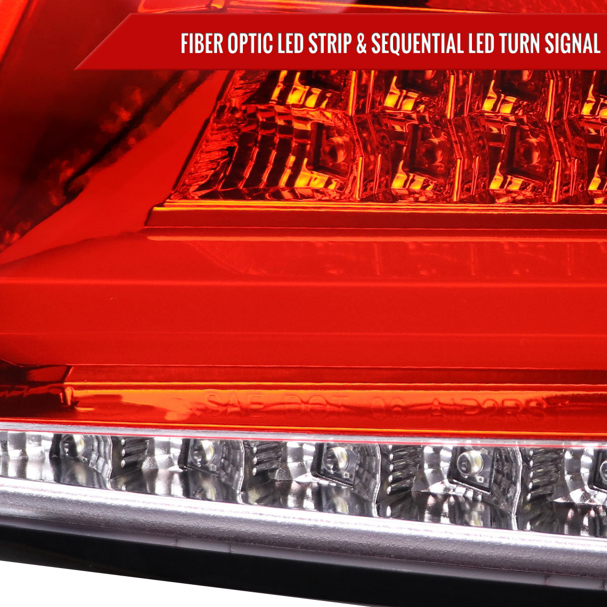 2008-2014 Subaru Impreza WRX/STI LED Bar Sequential Turn Signal Tail Lights (Chrome Housing/Red Lens)