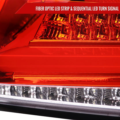 2008-2014 Subaru Impreza WRX/STI LED Bar Sequential Turn Signal Tail Lights (Chrome Housing/Red Lens)