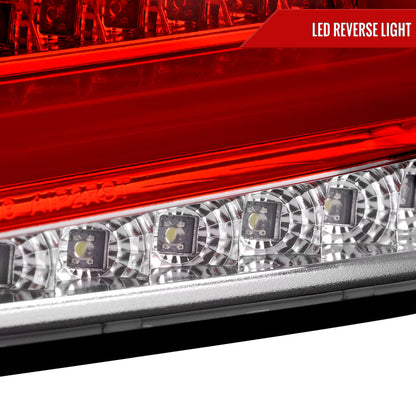 2008-2014 Subaru Impreza WRX/STI LED Bar Sequential Turn Signal Tail Lights (Chrome Housing/Red Lens)