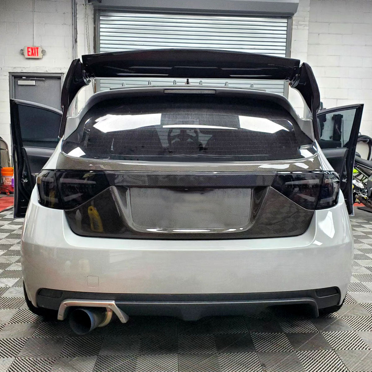 2008-2014 Subaru Impreza WRX Hatchback LED Sequential Tube Tail Lights (Glossy Black Housing/Dark Smoked Lens)