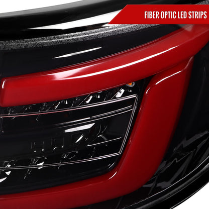 2008-2014 Subaru Impreza WRX Hatchback LED Sequential Tube Tail Lights (Glossy Black Housing/Clear Lens)
