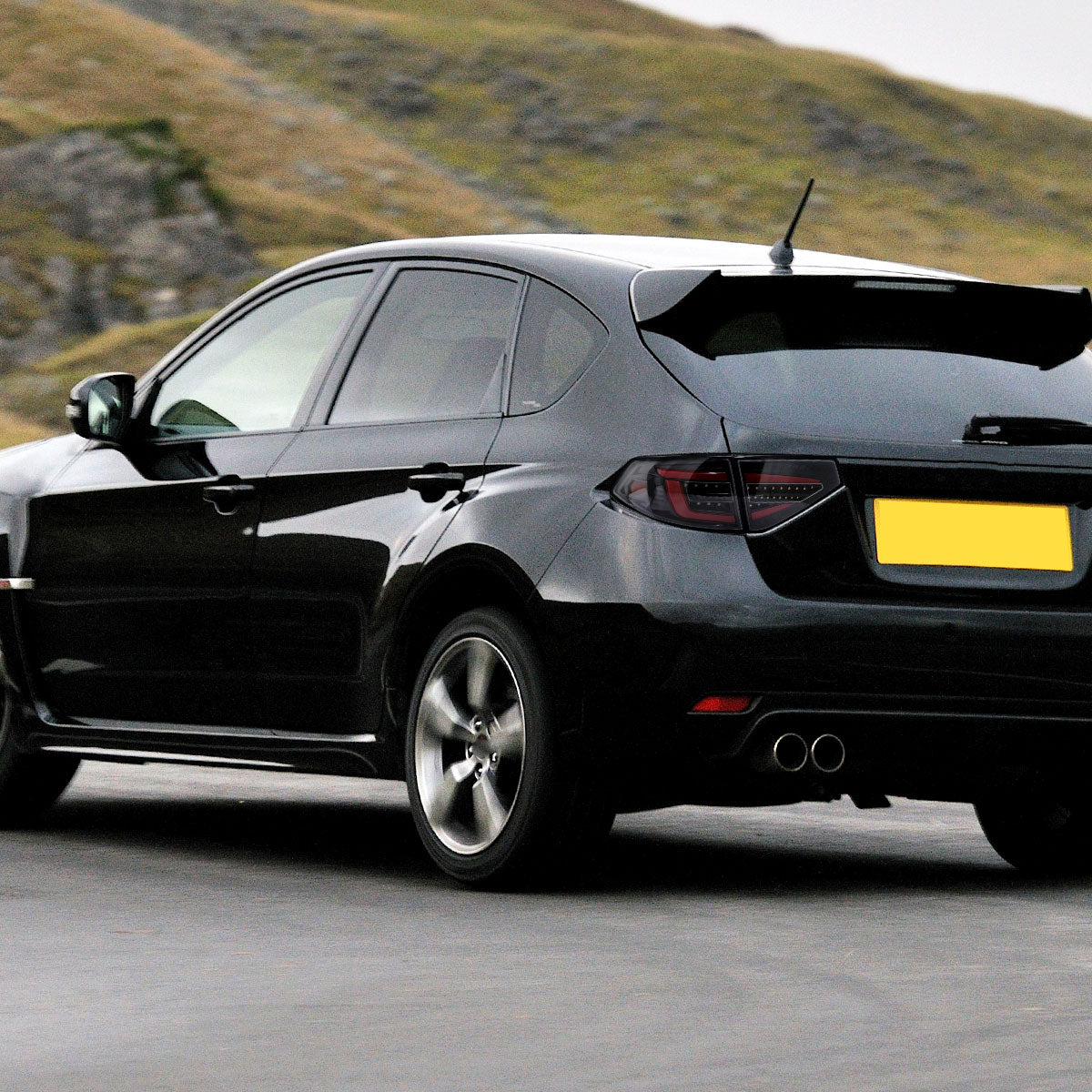 2008-2014 Subaru Impreza WRX Hatchback LED Sequential Tube Tail Lights (Glossy Black Housing/Clear Lens)