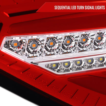 2008-2014 Subaru Impreza WRX Hatchback LED Sequential Tube Tail Lights (Chrome Housing/Red Lens)