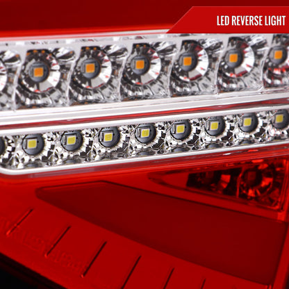 2008-2014 Subaru Impreza WRX Hatchback LED Sequential Tube Tail Lights (Chrome Housing/Red Lens)