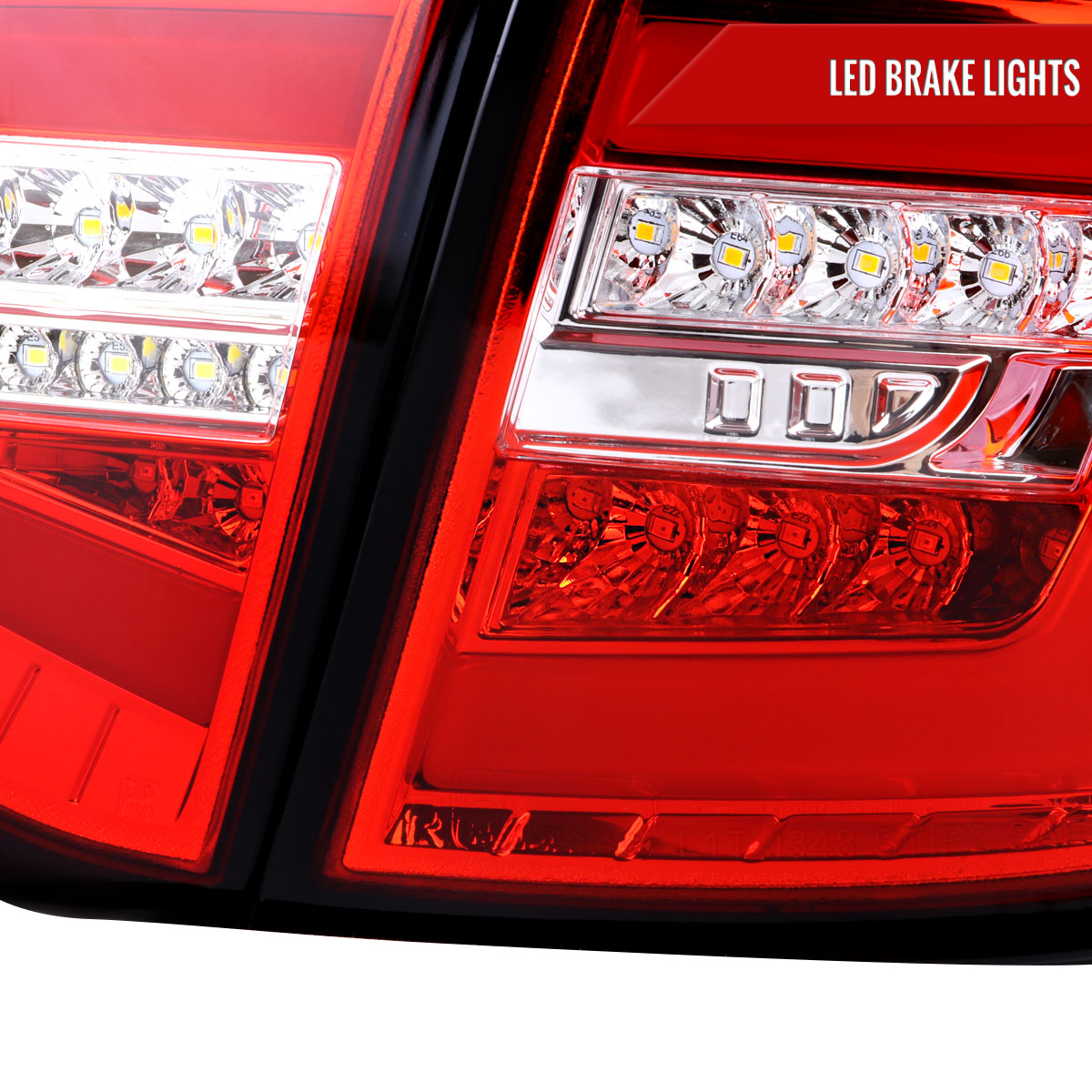 2008-2014 Subaru Impreza WRX Hatchback LED Sequential Tube Tail Lights (Chrome Housing/Red Lens)