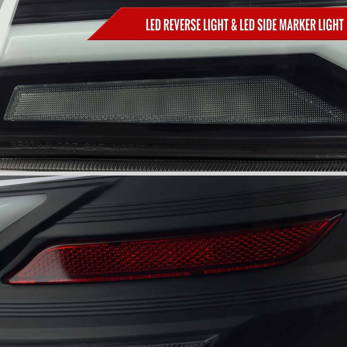 2015-2021 Subaru WRX STi Tail Light w/ Sequential LED Turn SignaL and LED Side Marker Brake Reverse (Black Housing / Smoked Lens)
