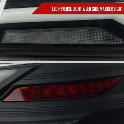 2015-2021 Subaru WRX STi Tail Light w/ Sequential LED Turn SignaL and LED Side Marker Brake Reverse (Black Housing / Smoked Lens)