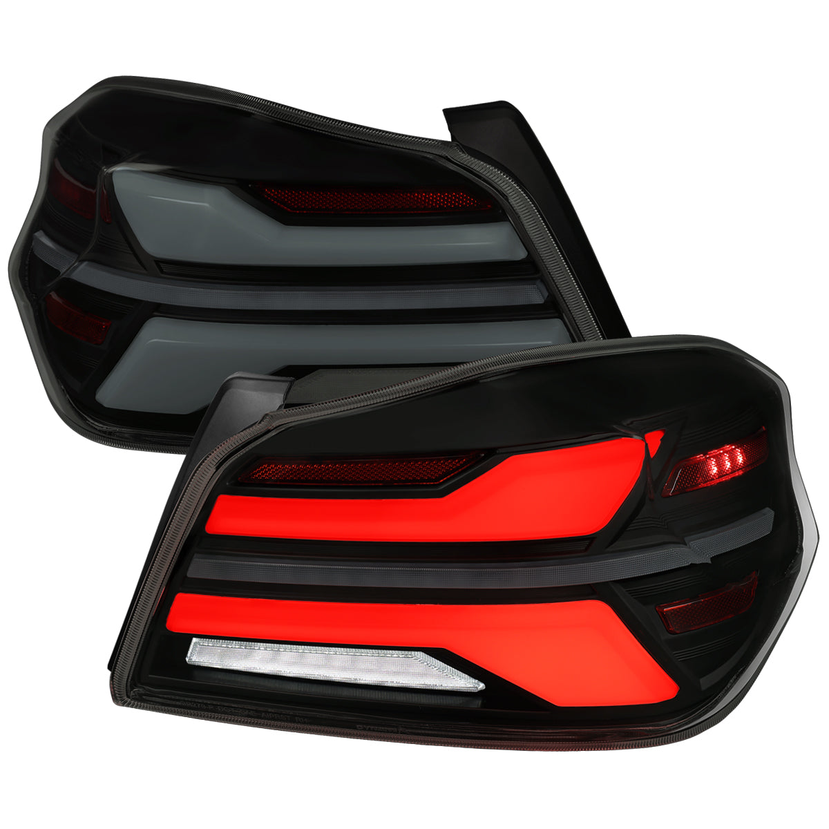 2015-2021 Subaru WRX STi Tail Light w/ Sequential LED Turn SignaL and LED Side Marker Brake Reverse (Black Housing / Smoked Lens)