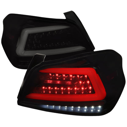 2015-2021 Subaru WRX  Sequential White Bar LED Tail Lights (Glossy Black Housing/Smoked Lens)