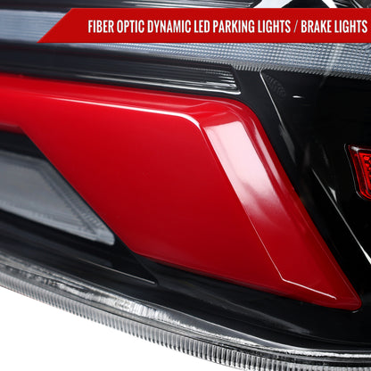 2015-2021 Subaru WRX STi Tail Light w/ Sequential LED Turn SignaL and LED Side Marker Brake Reverse (Glossy Black Housing / Clear Lens)