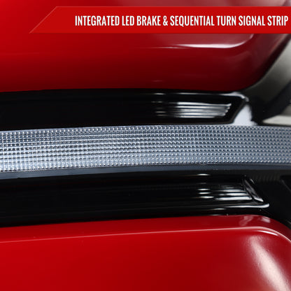 2015-2021 Subaru WRX STi Tail Light w/ Sequential LED Turn SignaL and LED Side Marker Brake Reverse (Glossy Black Housing / Clear Lens)