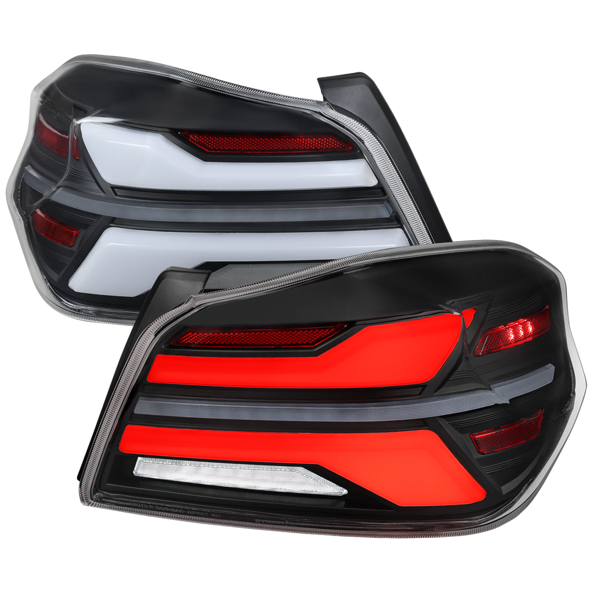 2015-2021 Subaru WRX STi Tail Light w/ Sequential LED Turn SignaL and LED Side Marker Brake Reverse (Matte Black Housing / Clear Lens)