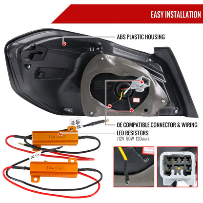 2015-2021 Subaru WRX  Sequential White Bar LED Tail Lights (Matte Black Housing/Clear Lens)