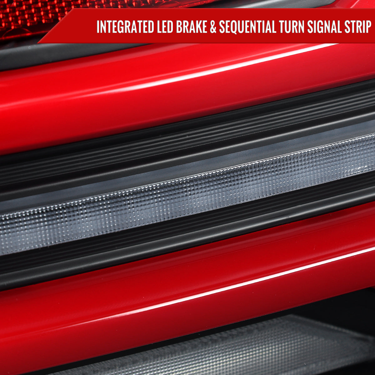 2015-2021 Subaru WRX STi Tail Light w/ Sequential Red LED Turn Signal and LED Side Marker Brake Reverse (Matte Black Housing / Clear Lens)
