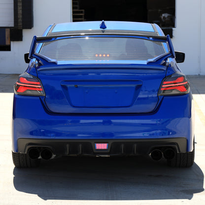 2015-2021 Subaru WRX STi Tail Light w/ Sequential Red LED Turn Signal and LED Side Marker Brake Reverse (Matte Black Housing / Clear Lens)