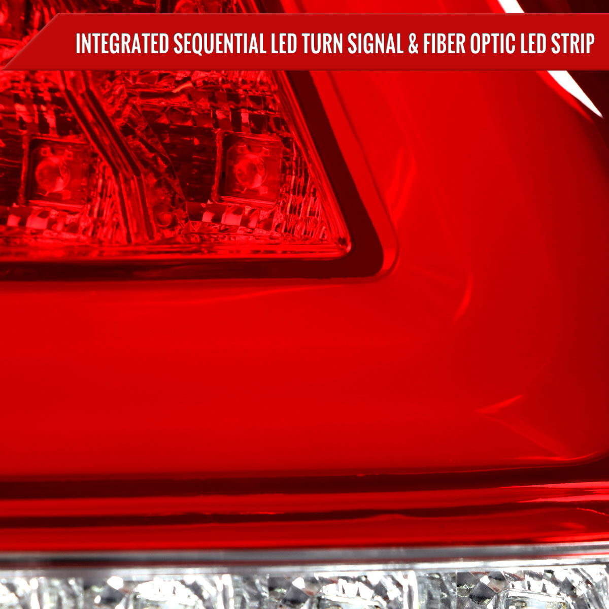 2015-2021 Subaru WRX Sequential White Bar LED Tail Lights (Chrome Housing/Red Lens)