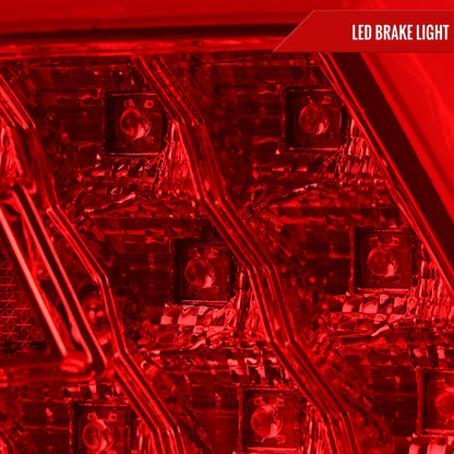 2015-2021 Subaru WRX Sequential White Bar LED Tail Lights (Chrome Housing/Red Lens)