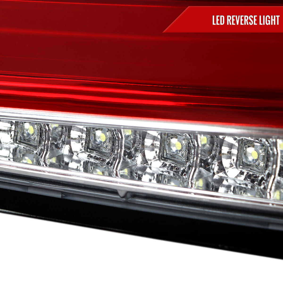 2015-2021 Subaru WRX Sequential White Bar LED Tail Lights (Chrome Housing/Red Lens)