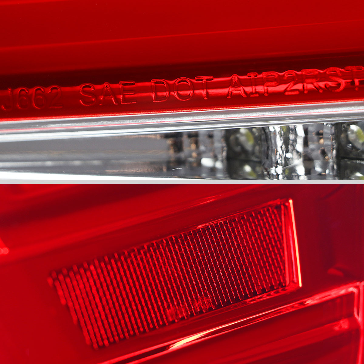 2015-2021 Subaru WRX Sequential White Bar LED Tail Lights (Chrome Housing/Red Lens)