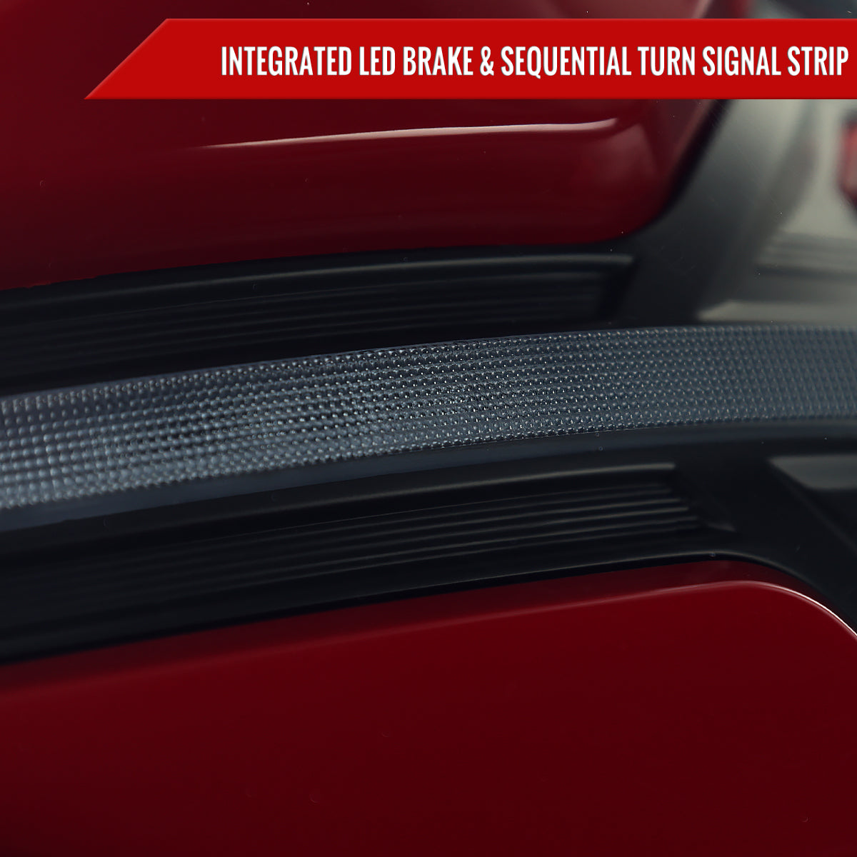 2015-2021 Subaru WRX STi Tail Light w/ Sequential Turn Signal LED Strip and LED Side Marker Brake Reverse (Matte Black Housing / Smoked Lens)
